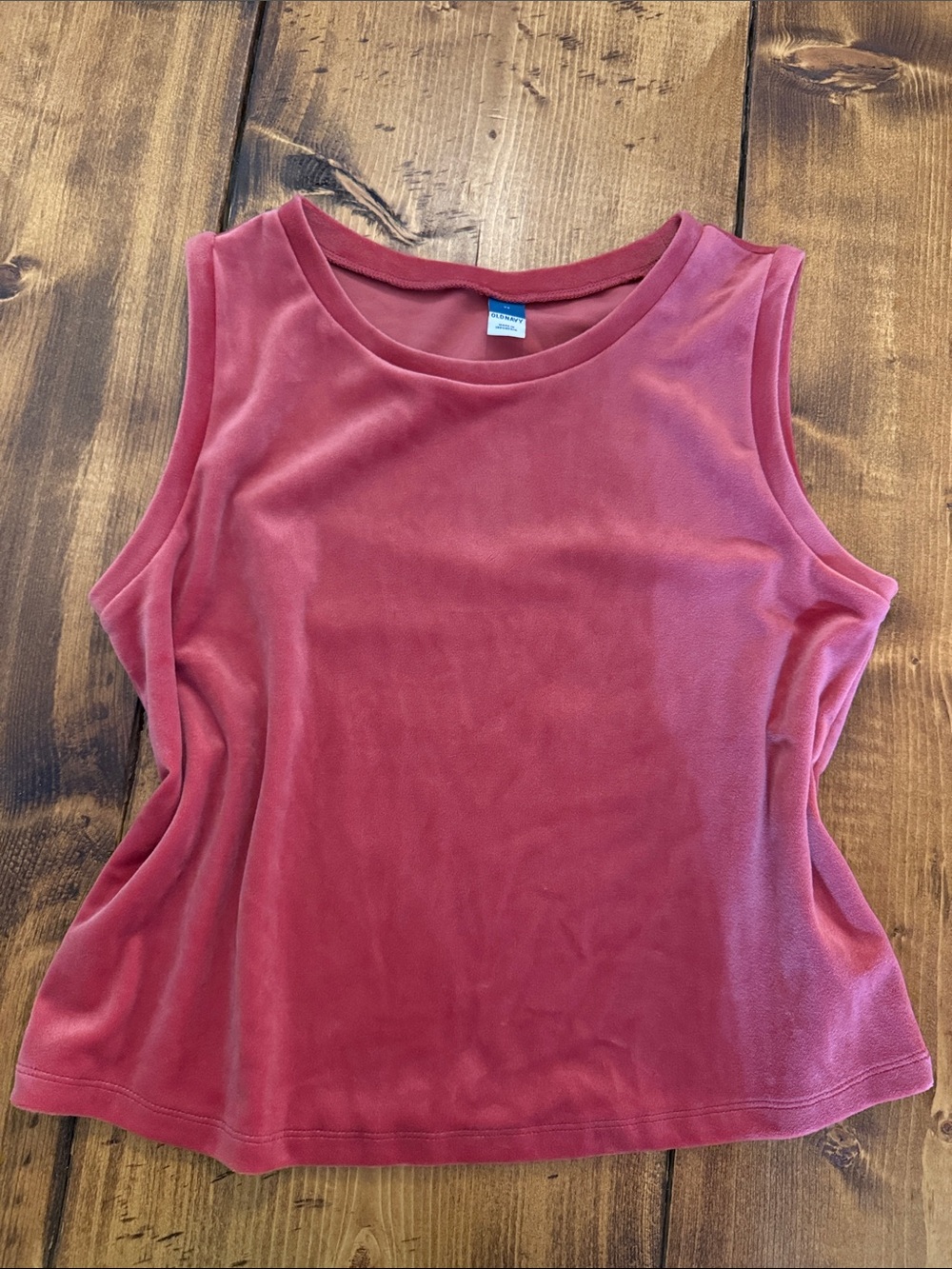 Old Navy Rose Pink Velvet Sleeveless Tank Top